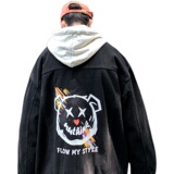 2021港风大码男装个性印花牛仔外套羊羔毛JK802-P95128，男装工装外套，星座912-1（原星座914-5）