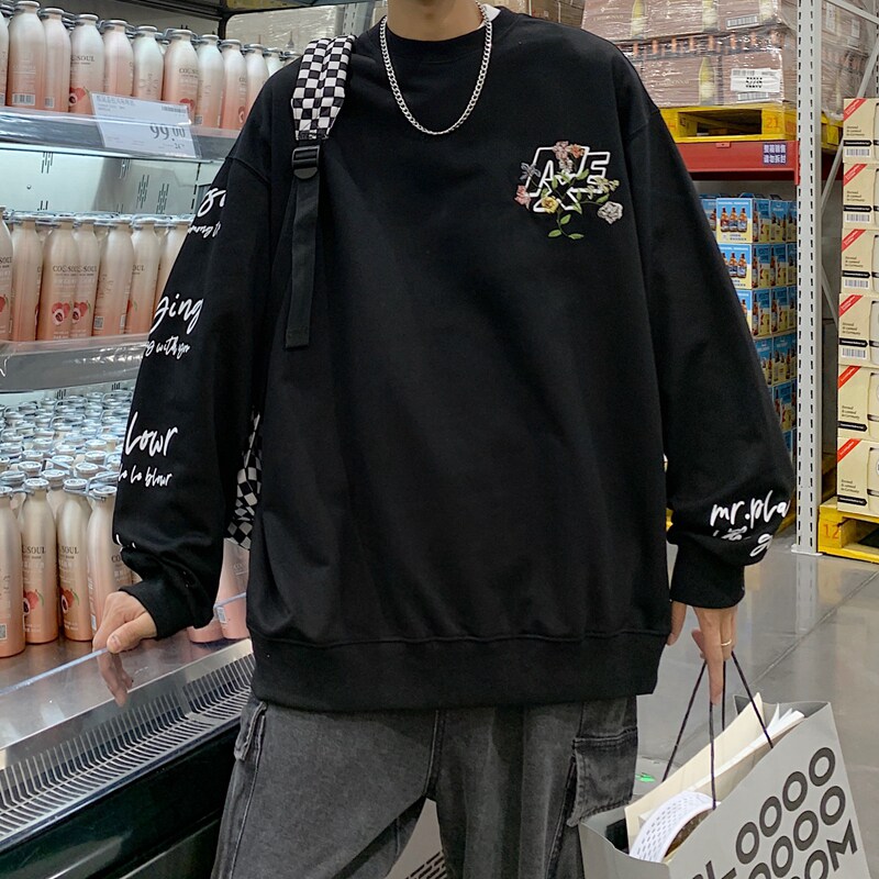 2025春季刺绣印花高品质港风情侣卫衣男VE010-P6078,男装卫衣,星座912-1（原星座914-5）