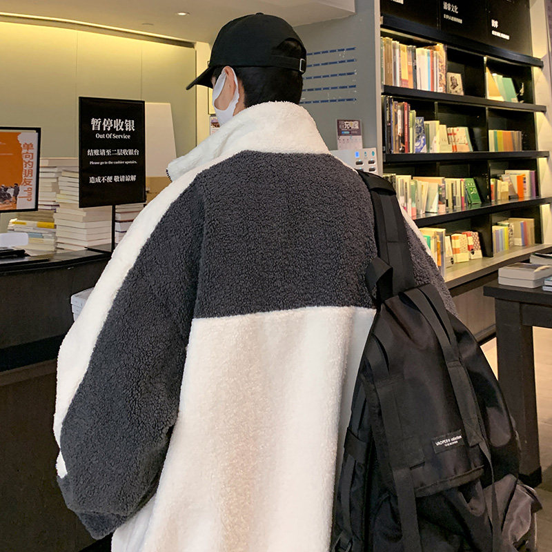 2025冬季羊羔毛直播高品质情侣学生棉衣外套Y8011-P115,男装棉衣,星座912-1（原星座914-5）