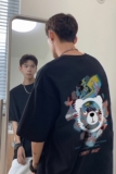 2025夏季男士宽松短袖港风情侣印花短袖重磅260克TX015-P3058，男装T恤，星座912-1（原星座914-5）