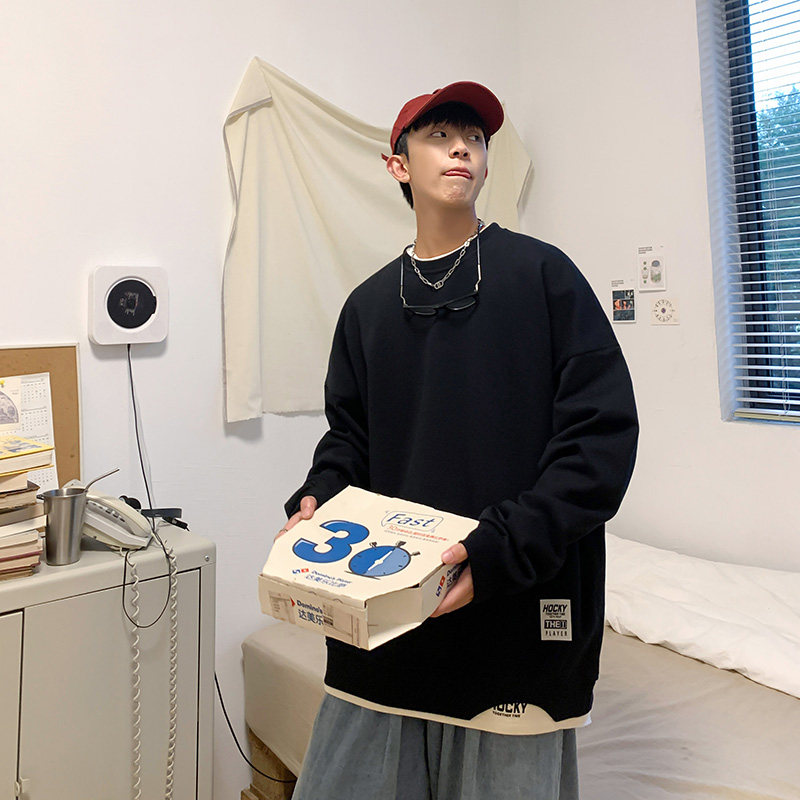2025秋冬大码情侣装假两件卫衣男潮流套头卫衣高品质DL301-P48,男装卫衣,星座912-1（原星座914-5）