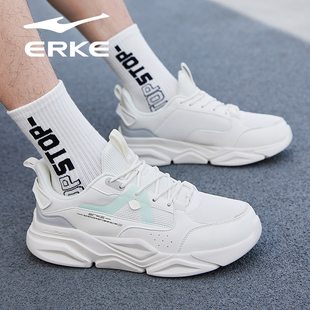 鸿星尔克男鞋2026新款春夏季青少年初中生休闲软底白色运动跑步鞋