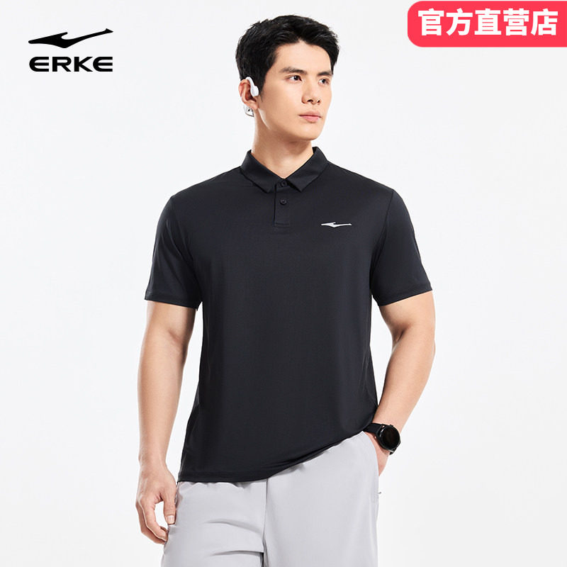 鸿星尔克polo衫男2026夏季新款冰丝速干男装上衣运动休闲短袖t恤