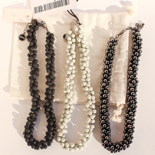 少量卖完不补外贸饰品小众时髦圆球串珠夸张项链圆形耳钉套装411