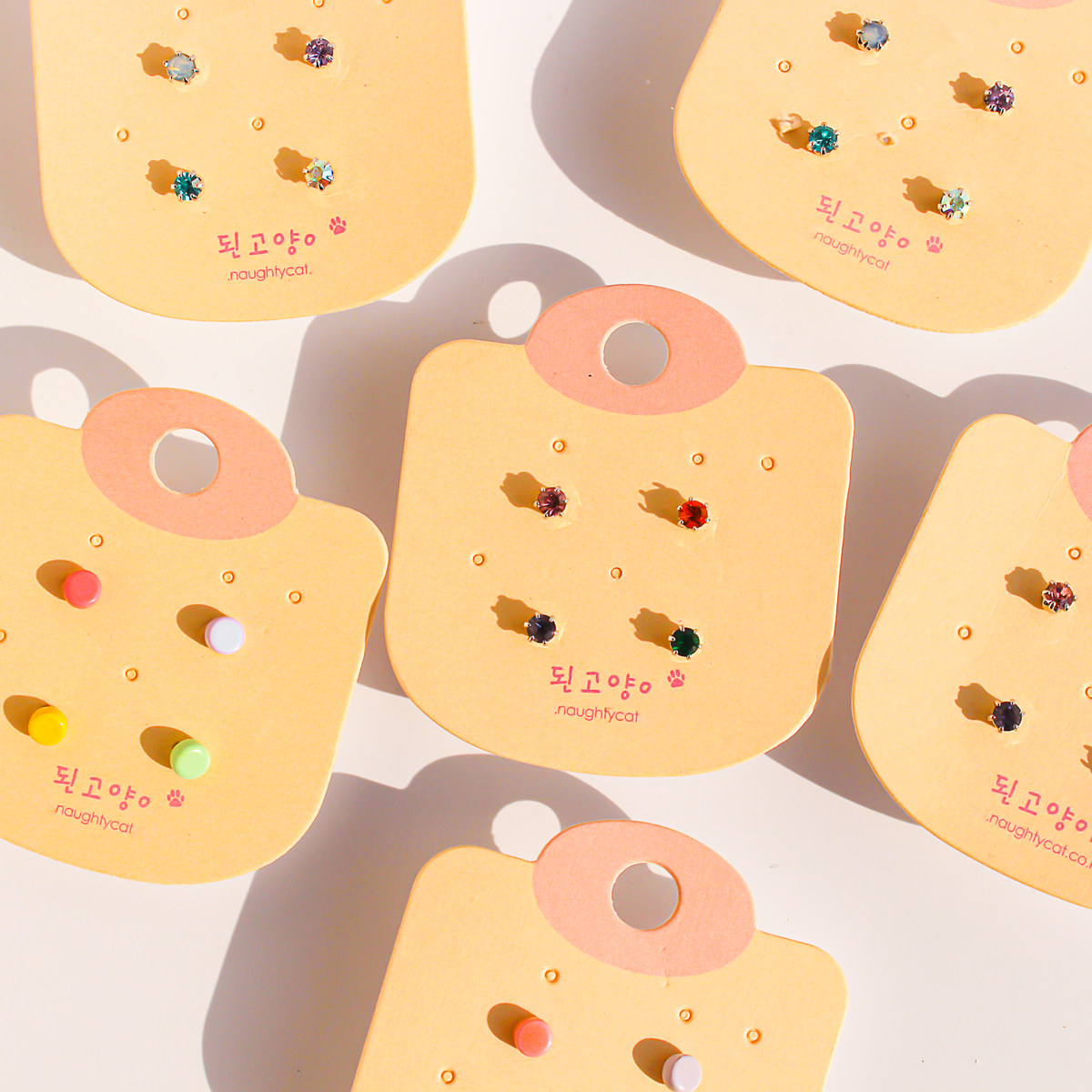 原单外贸饰品彩色闪钻迷你小耳钉甜美糖果色珐琅小巧耳环套装126