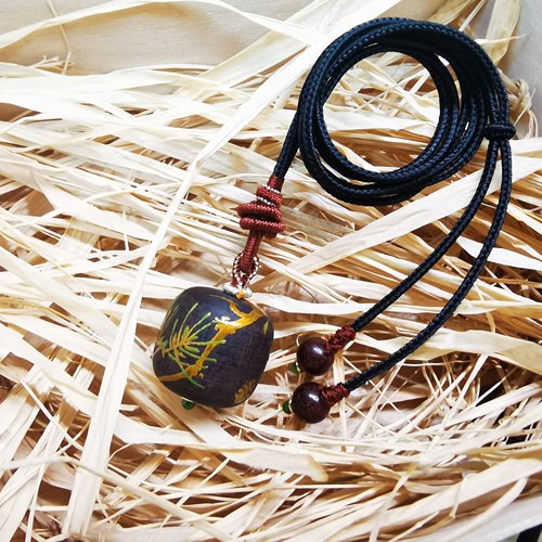 岁月长青天然大漆非遗手工绘制定制吊坠