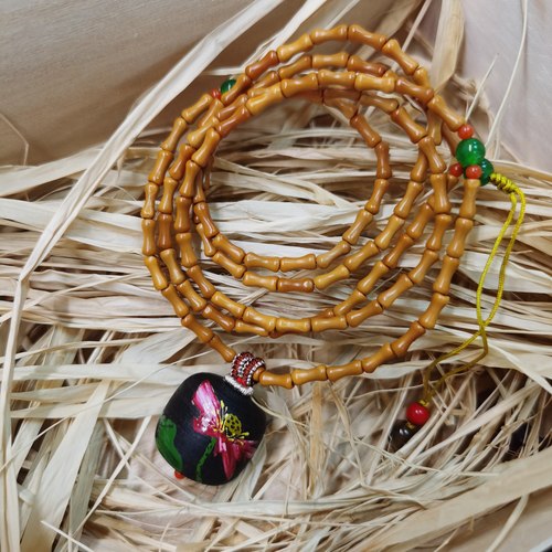 好运莲莲天然大漆非遗手工绘制定制项链