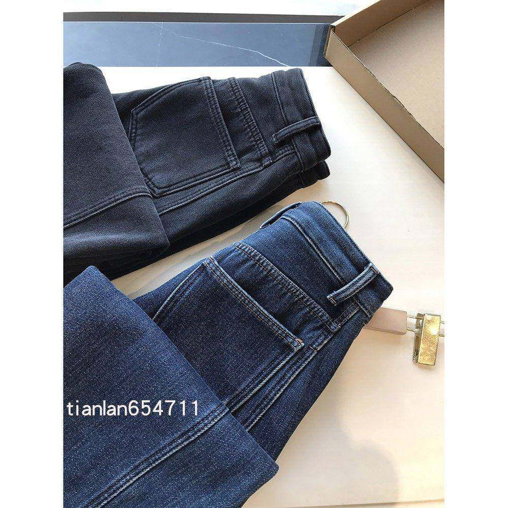 过冬老爹裤~狠狠松弛！狠狠显瘦！！加绒加厚保暖高腰直筒牛仔裤