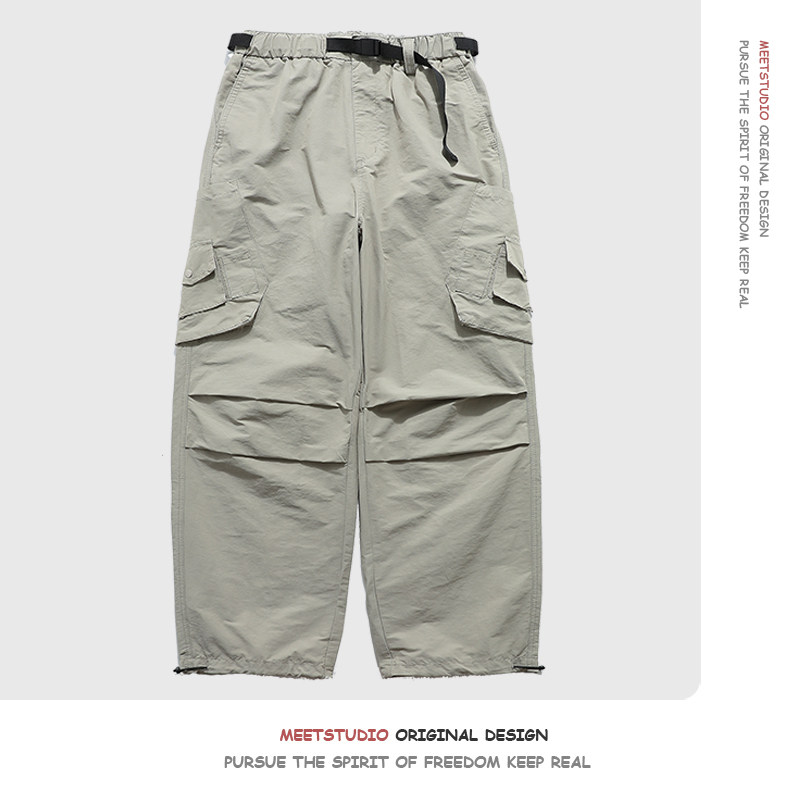 美式 户外 速干 工装裤 男女 宽松 直筒 街舞 休闲 冲锋 伞兵裤