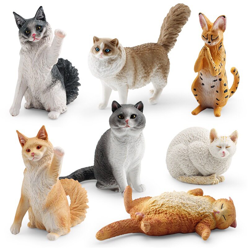 跨境仿真猫咪动物模型儿童认知布