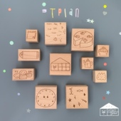 饰 原创盐系插画榉木印章手帐素材装 plan 印章合集持续更新