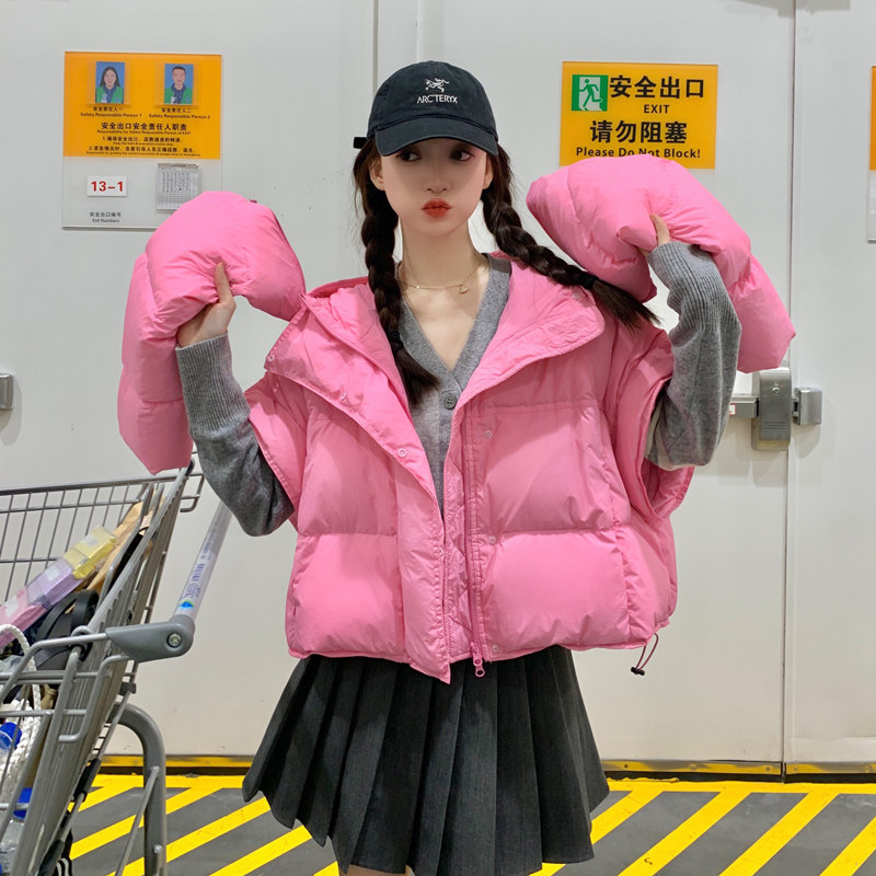 已爆单！现货！买家秀！袖子可拆卸两穿羽绒服A2361P215K318,女装羽绒服,浙宝213A