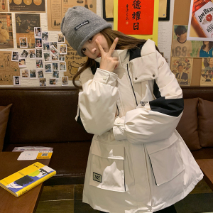 现货90白鸭绒工装派克服撞色213A-2805-P260K398，女装羽绒服，浙宝213A