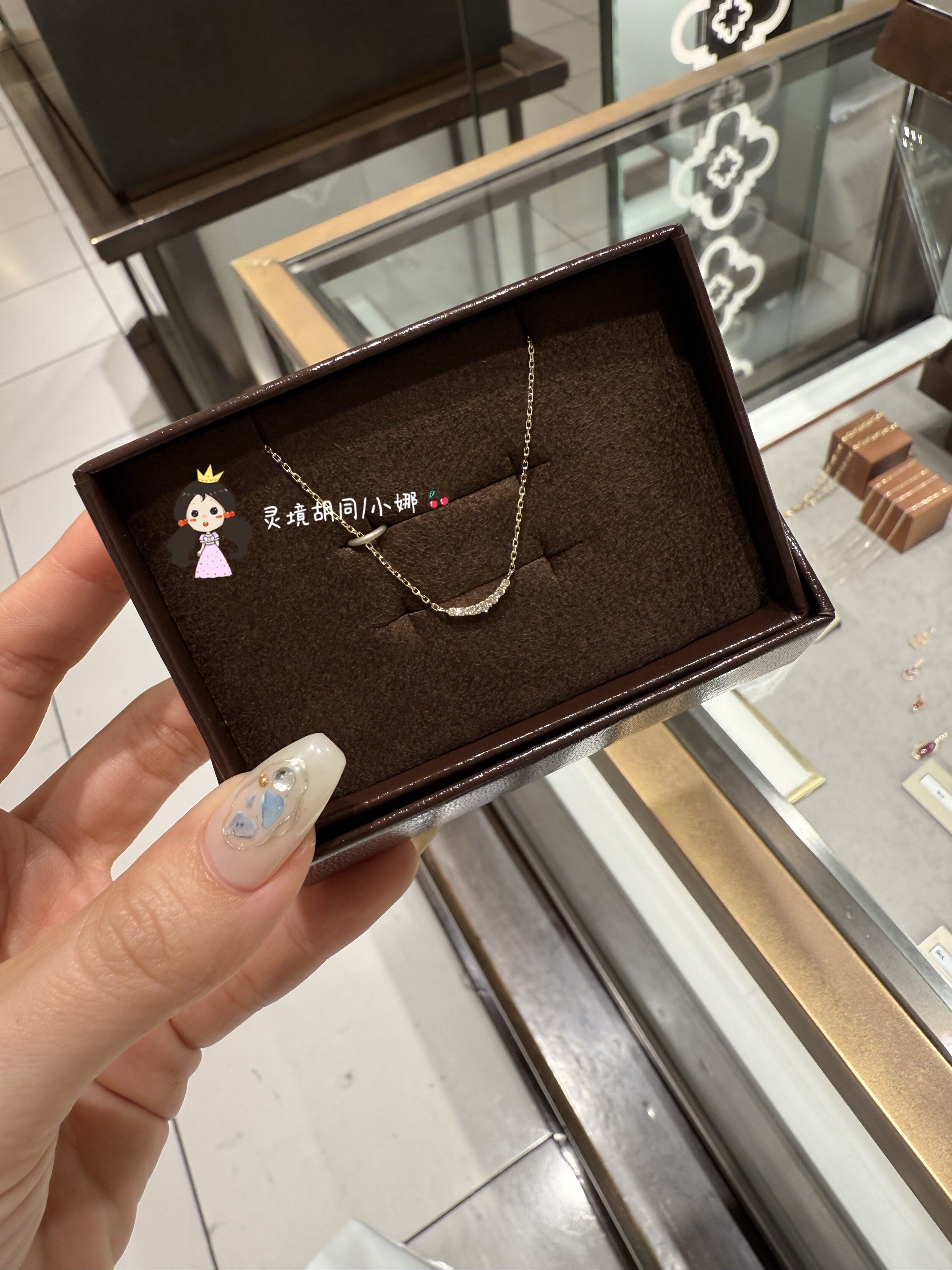 日本购直邮 agete阿卡朵 10k百搭日常款小巧钻石项链