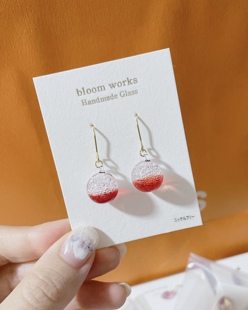 日本购在途 bloom works 日本制手作玻璃球耳钉