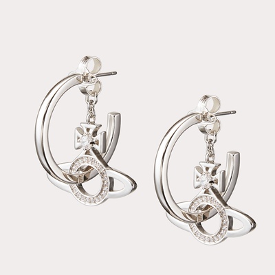 日本代购直邮 薇薇安土星西太后 新款耳钉 镂空吊坠 MIRANDA