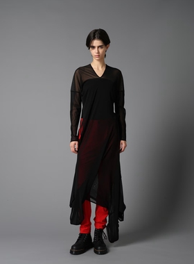 日本购 limi feu 连衣裙薄纱 v领 LK-T06-941-1-02 26/1