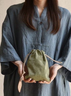 日本代购直邮 genten 束口包 小号 新款猪皮 43652