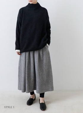 日本购物 evam eva羊毛长裙半身裙 E253T223