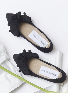 日本代购直邮 offen单鞋女鞋 荷叶尖头 日系可爱 通勤休闲 环保