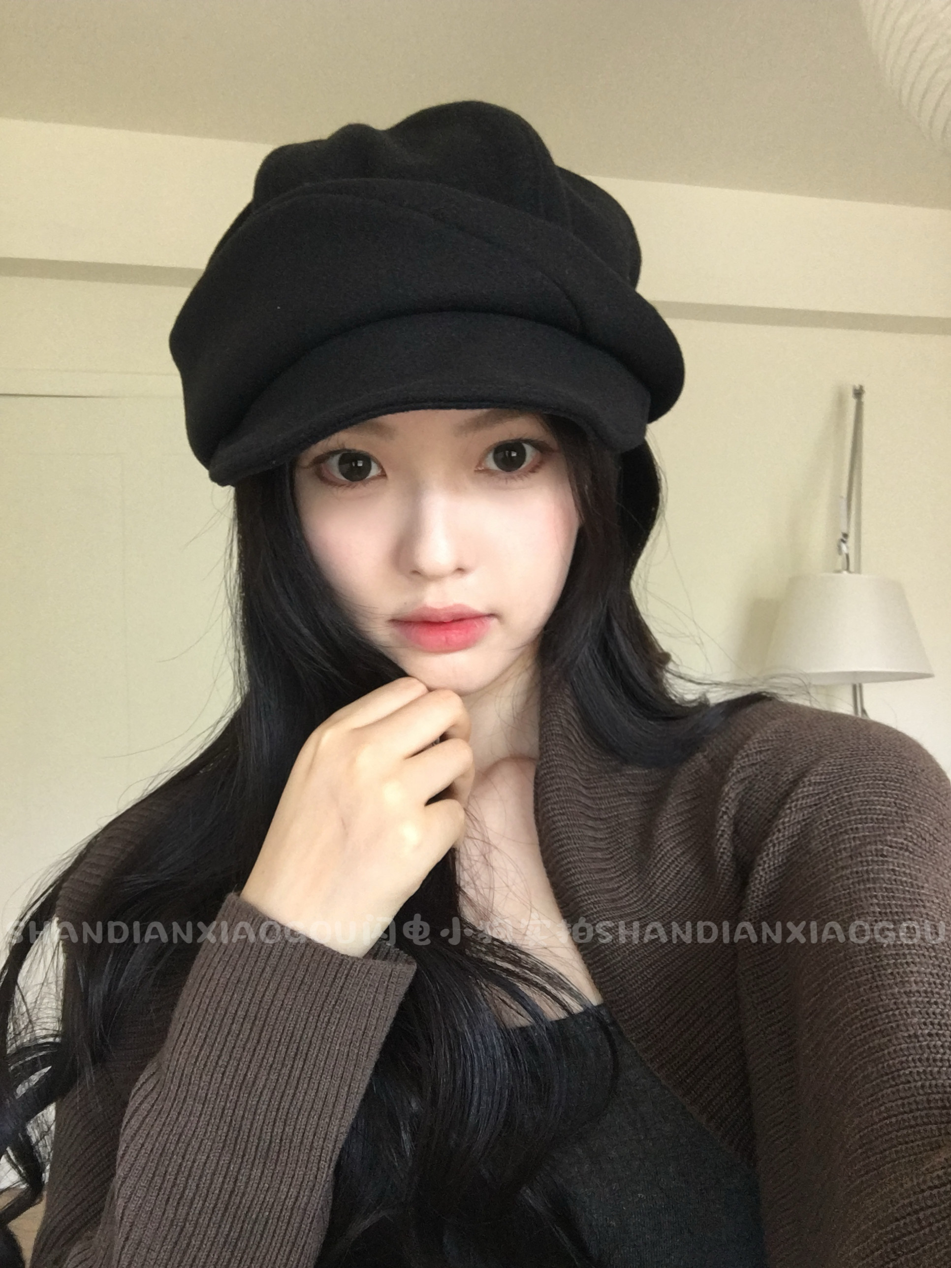 2025加大版张婧仪同款贝雷帽*百搭遮耳ins风韩版秋冬季画家帽