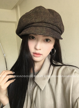 色彩感很美！【大版型亚麻八角帽】新款百搭显脸小休闲女款个性秋