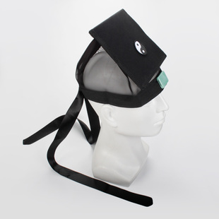 道家科仪帽子服装配饰道冠道士庄子巾后面有飘带太极纯阳巾