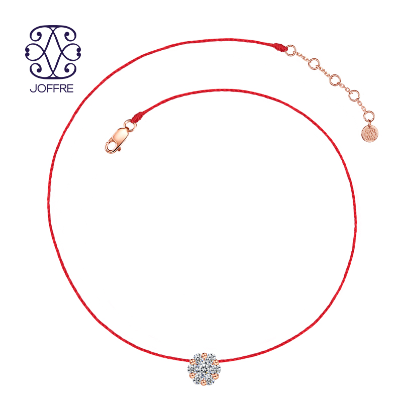 中国Redline x JF 梦幻Shine小红绳女士本命年全绳钻石18K金项链