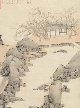 清四僧弘仁林越寻梅图立轴仿古国画高w清宣纸复制临摹装饰画