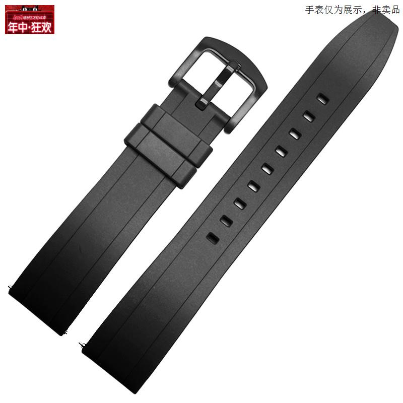 原装代用适配阿玛尼表带氟橡胶黑武士2447/1981/0382/2432/1970防