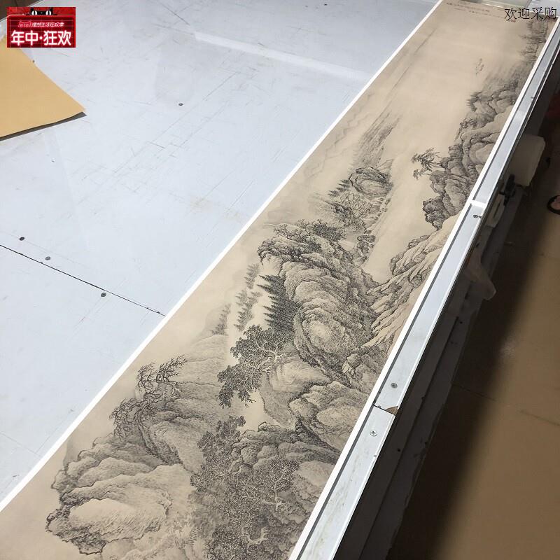 清王翚溪山行B旅图仿古山水长卷国画高清微喷复制品学习临摹