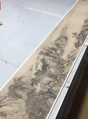 清王翚溪山行B旅图仿古山水长卷国画高清微喷复制品学习临摹