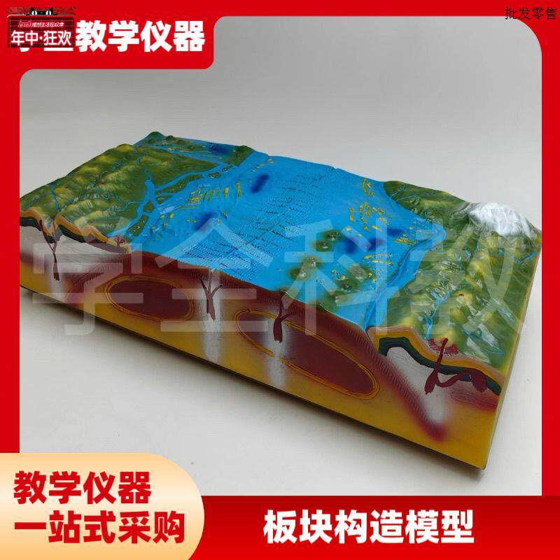 板块构造及B地表形态模型J34019地质地壳运动模型初中地理教学仪