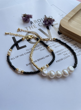 秋季新品原创日韩小众设计轻奢圆形淡水珍珠可调手链女神首饰品