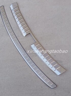 适用于13-16新胜达后护板ix45改装不锈钢圣达菲护板后杠装饰踏板