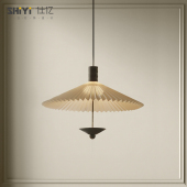 侘寂风茶室复古布艺卧室吊灯日式 中古艺术吧台实木民宿餐厅灯