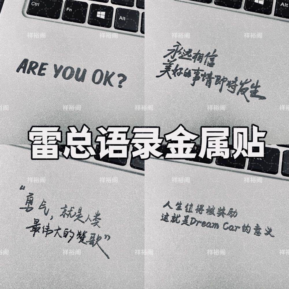 雷军AREYOUOK金属贴笔记本电脑个性创意金属贴纸