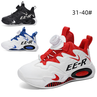 秋冬款皮面儿童运动鞋男童鞋子中大童40码男孩跑步鞋小学生篮球鞋