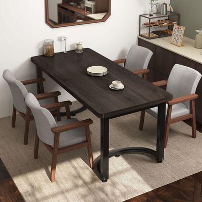 餐桌客厅家用桌子饭店餐馆吃饭桌子2025新款简约长方形餐桌椅组合