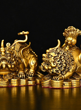 2023新款黄铜百财如意貔貅摆件 家居装饰创意礼品工艺品 一件代发