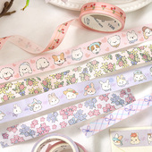 花漾甜心日系萌宠清新少女拉条手帐装 信 恋人和纸胶带套装 饰贴画