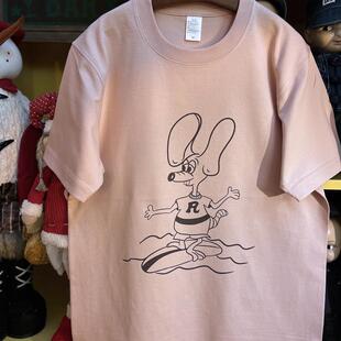 纯棉265克重磅圆领情侣T恤短袖 美式 卡通可爱小老鼠 vintage 复古