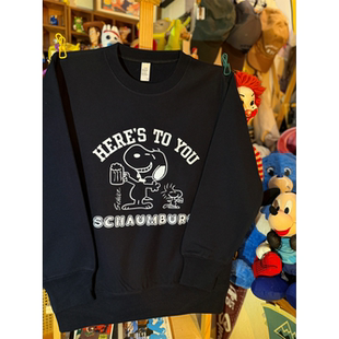 阿默的商店 美式复古vintage 古着感 史努比 加绒加厚套头卫衣