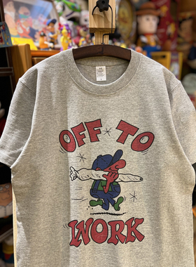 美式复古 vintage 趣味人物印花 纯棉265克重磅圆领男女款情侣T恤