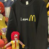 情侣长袖 美式 T落肩宽松 麦当劳M 265克纯棉重磅厚实 复古 vintage