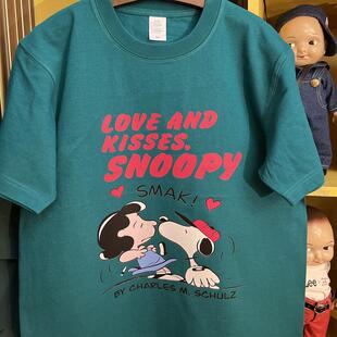 纯棉265克重磅圆领情侣T恤短袖 美式 露西史努比 vintage 复古