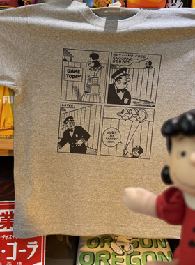 美式复古vintage 列车长和小南希 小领口宽松休闲纯棉男女款短袖T