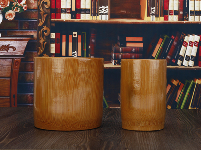 实木竹制大容量大号竹子木制笔筒