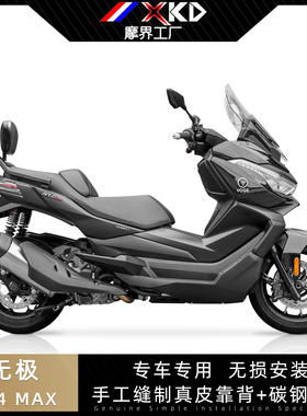 适用于隆鑫无极SR4MAX改装靠背真皮背垫复古座椅靠垫高碳钢支架