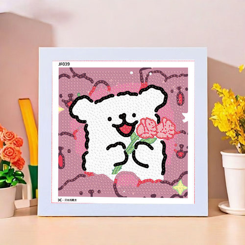闺蜜礼物线条小狗钻石贴画